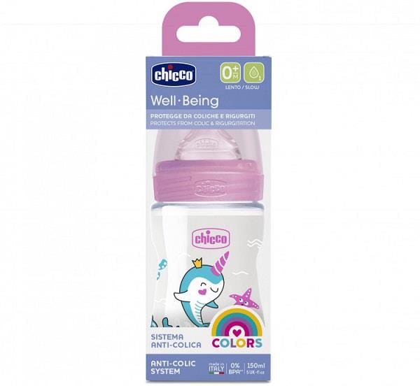 شیشه شیر ول بینگ صورتى چیکو Chicco well being